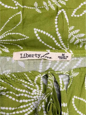 Liberty Love Green Floral Puff Sleeve Dress Medium thumbnail 3