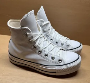 Converse‎ Chuck Taylor All Star Platform High Top White Leather Sneakers Women 7 thumbnail 1