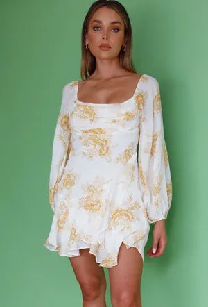 White Floral Mini Dress Selfie Leslie thumbnail 6