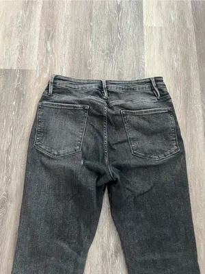 FRAME Le One Crop Mini Boot Jeans Womens Size 2 Hughes Gray Black Stretch Denim thumbnail 9