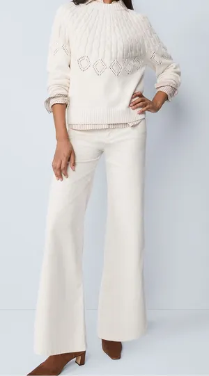 Ann Taylor The Weekend Corduroy Wide-Leg High-Rise Pants thumbnail 1