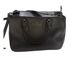 Kate Spade New York Leighton Pebbled Leather Gray Satchel Handbag Old Purse thumbnail 1