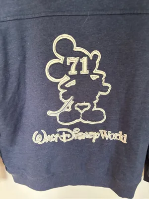 Disney Women’s Zip-Up Hoodie in Navy with White Mickey Outline thumbnail 5
