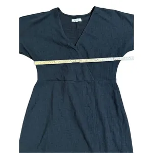 Madewell Cross-Front Flutter-Sleeve Mini Dress in Dark Nightfall Sz M‎ thumbnail 8