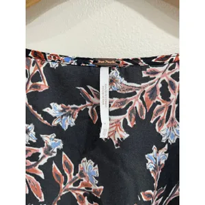 Free People Santiago‎ Floral Print Puff Sleeve Crop Blouse Boho Top XS thumbnail 8
