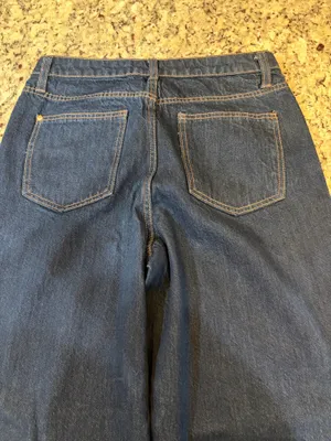 Kate Spade Cuffed Wide Leg Blue Denim Jeans thumbnail 5