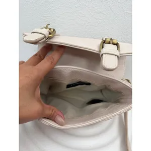 Anthropologie Crossbody Satchel Bag Blush Pink Faux‎ Leather Mini Messenger thumbnail 7