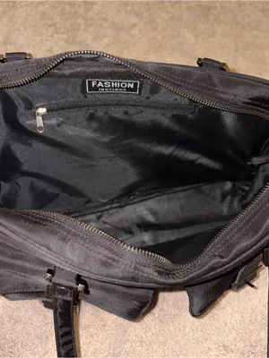 Classic Black Women's Shoulder Bag with Front Buckle Pockets thumbnail 5