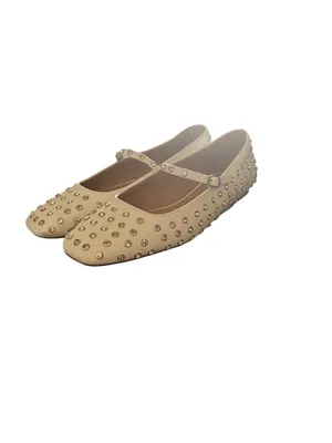 Ellidy Ballet Flat Studded Mary Jane embellished white leather Lolita glam thumbnail 10