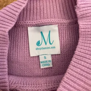 Shop‎ the Mint Mock Neck Oversized Sweater S Purple thumbnail 4