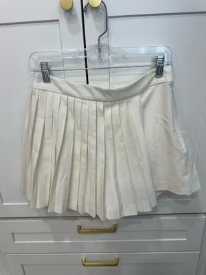 Abercrombie Pleated Wrap Mini Skort Cream thumbnail 4