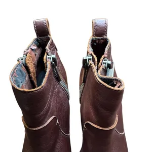 Dolce Vita Booties Womens Size 7.5 Brown Leather Ankle Zip High Heel Lined Boots thumbnail 3