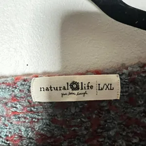 Natural Life Cardigan Sweater Women's L/XL Red Eyelash Knit Cropped Bow thumbnail 3