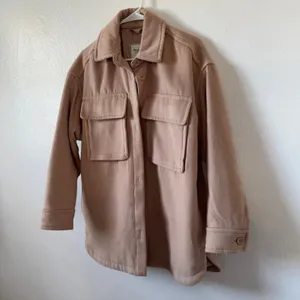 Abercrombie & Fitch Womens XS Oversized Shacket Light Beige Utility Jacket thumbnail 6