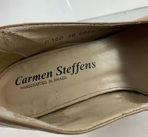 Carmen Steffens 6M beige platform patent heels thumbnail 5