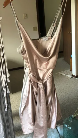 Selfie Leslie Bebe Satin Cowl Neck Dress thumbnail 4