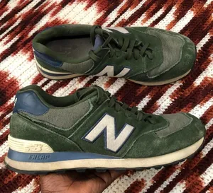 New Balance Retro Y2K Streetwear Green blue 574 trainers sneakers thumbnail 2