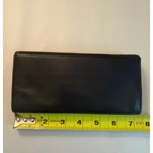 Vintage Y2K Banana Republic Long Accordion Wallet in Black Leather 7.5"x3.75" thumbnail 9