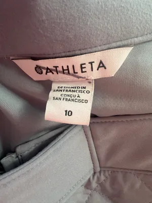 Athleta Apres ski athletic quilted mini skirt light blue zip front size 10. thumbnail 4