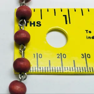 Red Beads Rosary Necklace thumbnail 5