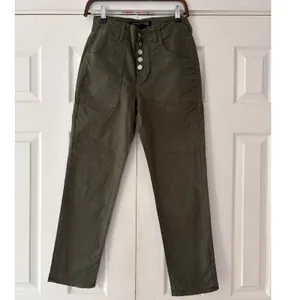Veronica Beard Jean Army Green Utility‎ Pants Button Fly Straight Leg Olive 26 thumbnail 2