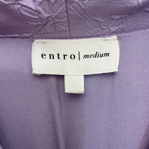 Entro Lavender Floral Checkerboard Zip Front Smocked Mini Dress D25862 Medium thumbnail 4