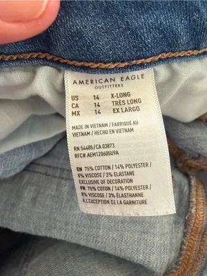 American Eagle Next Level Stretch Jegging Jeans Size 14 X-Long Medium Wash thumbnail 10