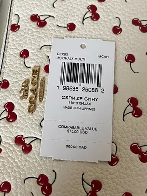 Coach Corner Zip Wristlet With Cherry Print thumbnail 3