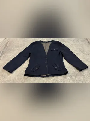 Classic Navy Women's Blazer Jacket by Express Size 10 thumbnail 5