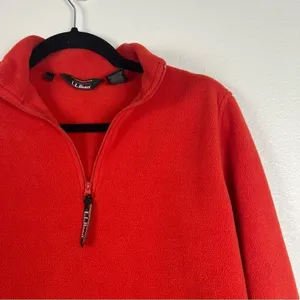 L.L. Bean‎ Vintage 1/4 Zip Fleece Pullover Red Sz M thumbnail 4