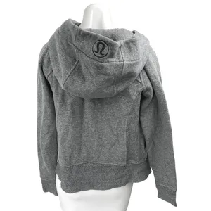 Lululemon Gray Fleece Long Sleeve Zip Up Hooded Hoodie Sweatshirt Jacket Size 6 thumbnail 2