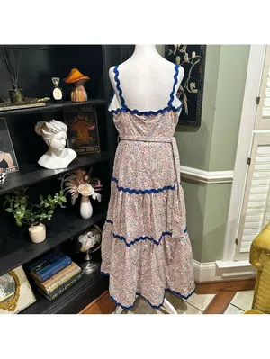 Anthropologie Just Me Floral Embroidered Maxi Dress – Size Large thumbnail 7