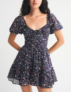 Abercrombie Puff Sleeve Mini Dress thumbnail 1