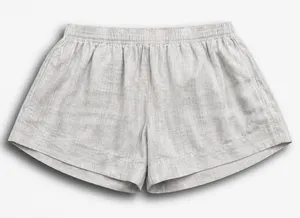 Maurie + Eve Women Light‎ Gray Textured Cotton Elastic Waist Shorts Size US 8 thumbnail 1