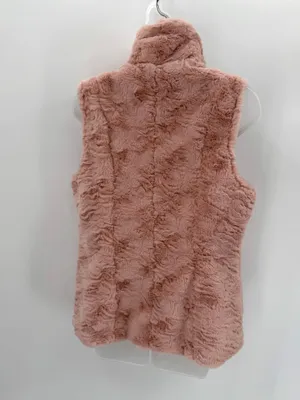 Marc New York Vest Women’s M Pink Faux Fur Zip Andrew Marc Plush Layering READ thumbnail 2