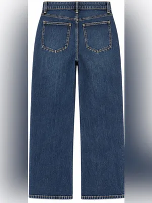 J.Crew Curvy Full-Length Slim Wide-Leg Jeans Size 30 Dark Wash thumbnail 2
