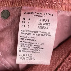 American Eagle Mom Straight Jean Corduroy Pants Stretch Size 4 Salmon Pink Rust thumbnail 8