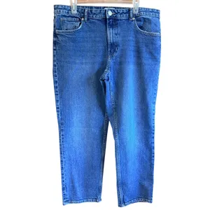 H‎ & M Size 16 Short 26" Inseam Straight High Waist Jeans Blue Denim Stretch thumbnail 2