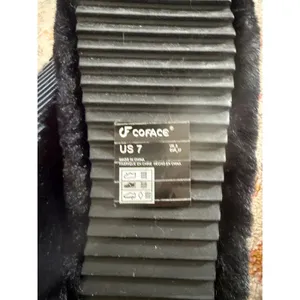 Coface Womens Black Faux‎ Fur Cross Band Slippers Open Toe House Shoes US 7 thumbnail 8