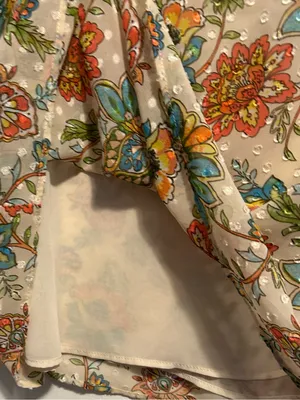 Cato Floral & Polka Dot Print Tie Back Top Large thumbnail 7