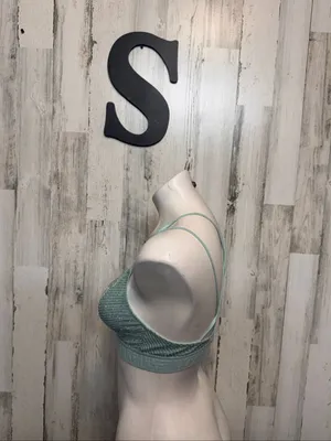 Victoria's Secret PINK Mint Green Glitter Metallic Bralette Womens S Bra Top thumbnail 6