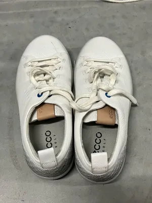 ECCO soft white leather golf sneakers thumbnail 2
