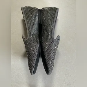 CARVELA Women's Shine Gem-Detail Slip-On Flats Grey & Silver Size 8.5 thumbnail 6