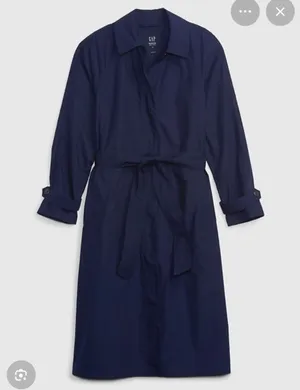 Gap Oversized Mac Trench Coat Navy Blue Size XL thumbnail 1