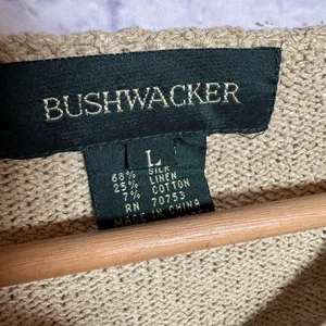 Bushwacker silk linen blend Vintage Women’s Crocheted Bohemian Sweater large‎ thumbnail 4