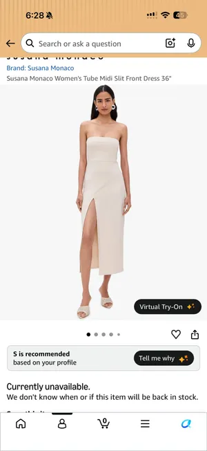 Apricot strapless jersey knit dress thumbnail 5