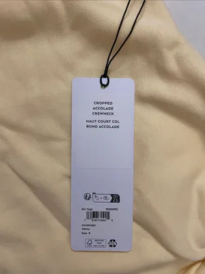 Alo NWT Cropped Accolade Crewneck Candlelight Yellow Size S thumbnail 7