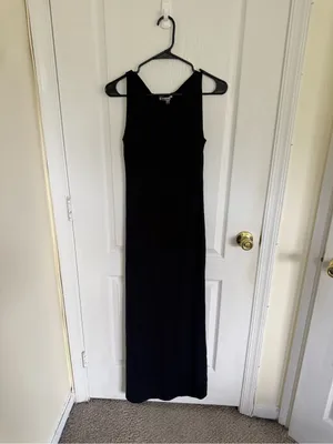 Reformation Raine Knit Black Sleeveless Maxi Dress thumbnail 3