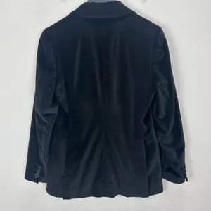 Madewell Peak-Lapel Double-Breasted Blazer in Velvet Classic Black XXS NWT thumbnail 11