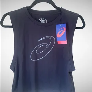 HIGH SHINE SPIRAL A TANK size small color: black nwt. ASICS brand thumbnail 4